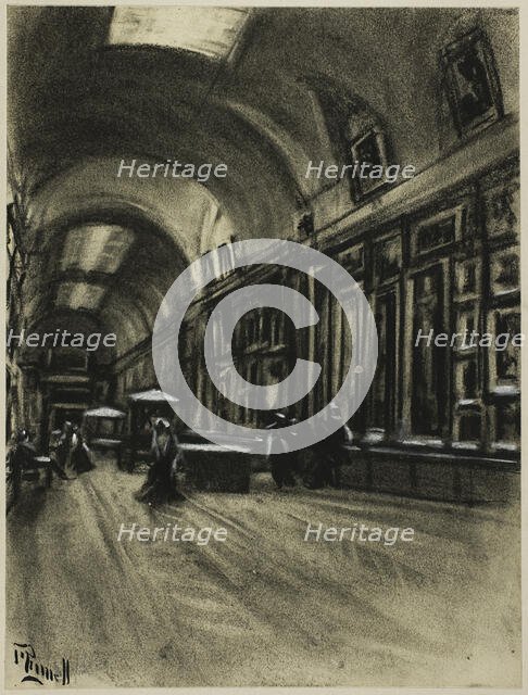 The Long Gallery, Prado, c. 1903. Creator: Joseph J Pennell.