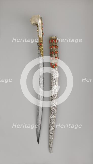 Yatagan with Scabbard, Anatolian or Balkan, dated 1802-3. Creator: Unknown.