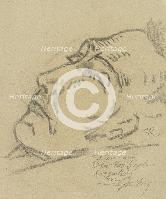 Vincent van Gogh on his deathbed, 1890.