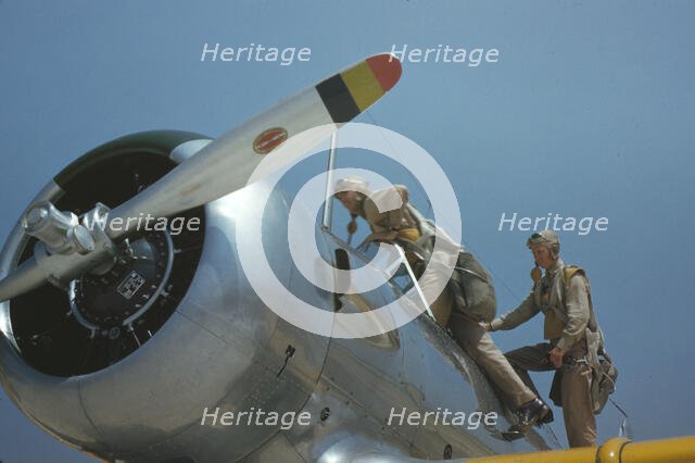 Aviation cadets at the Naval Air Base, Corpus Christi, Texas, 1942. Creator: Howard Hollem.
