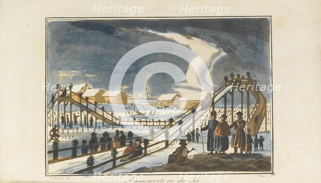 Amusement on the Ice, 1813. Artist: Svinyin, Pavel Petrovich (1787-1839)