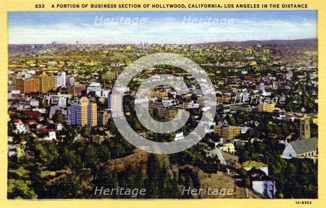 Part of the business district of Hollywood, Los Angeles, California, USA, 1931. Artist: Unknown