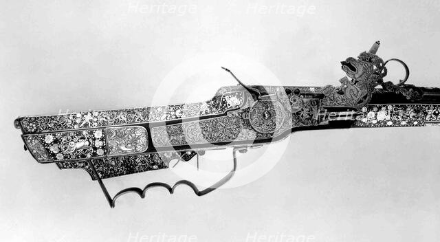 Wheellock Rifle, Silesian, Cieszyn, ca. 1650-60. Creator: Johannes Hartel.