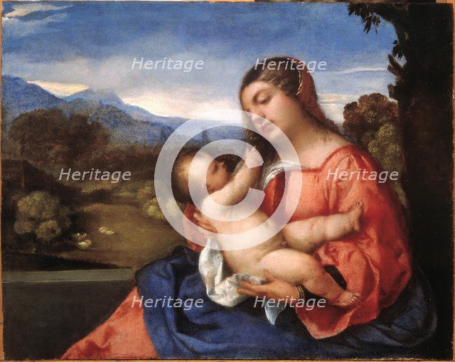 Madonna and Child in a Landscape.