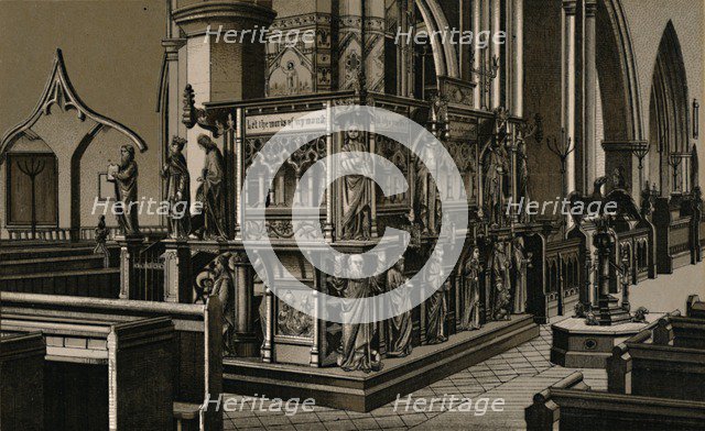 'The Pulpit, St. Nicholas Church', c1880. Creator: Unknown.