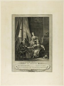 La Toilette, from Monument du Costume Physique et Moral de la fin du Dix-huitième siècle, 1774. Creator: Nicolas-Joseph Voyez.