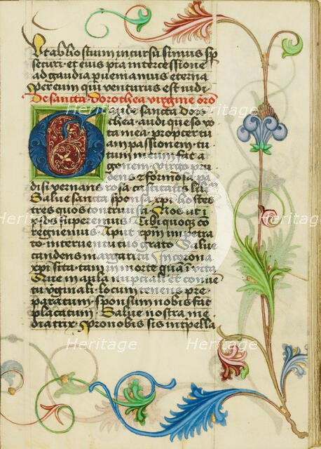 Decorated Initial G; Prayer Book, about 1470-1480. Creator: Workshop of Valentine Noh.