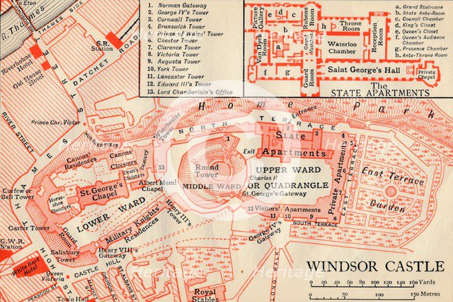 'Windsor Castle', c20th Century. Artist: John Bartholomew.