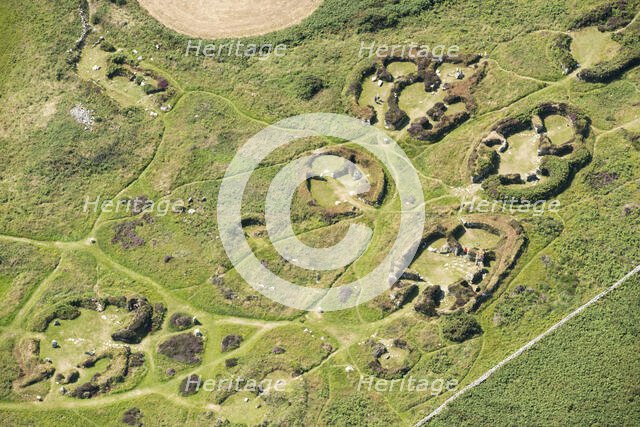 Chysauster an Iron Age to Roman settlement site with fogou, near Gulval, Cornwall, 2016. Creator: Damian Grady.