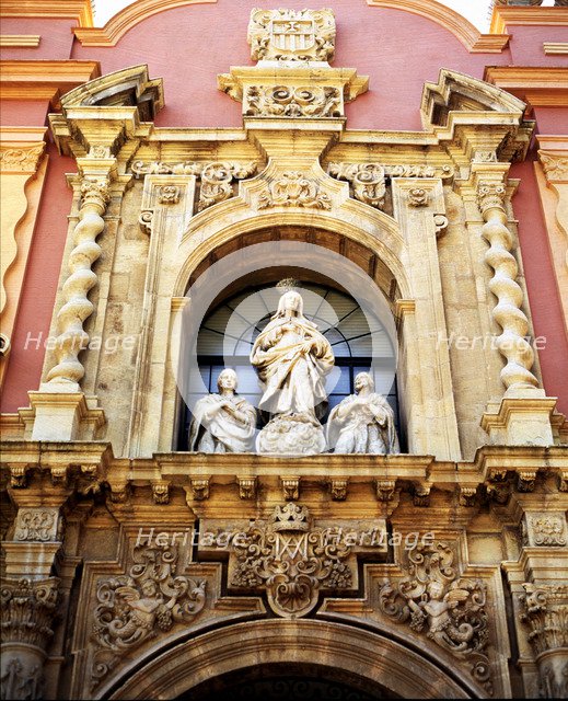 Detail of the door of the Museum of Fine Arts, Seville.