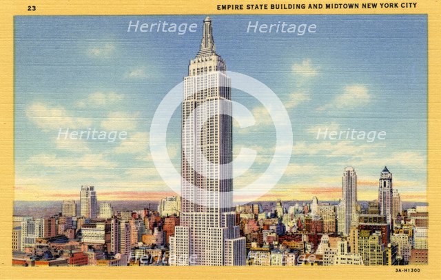 Empire State Building and Midtown New York City, New York, USA, 1933. Artist: Unknown