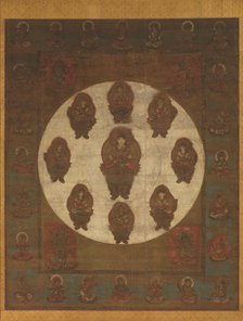 Mandala of Monju Bosatsu, 13th century. Creator: Unknown.