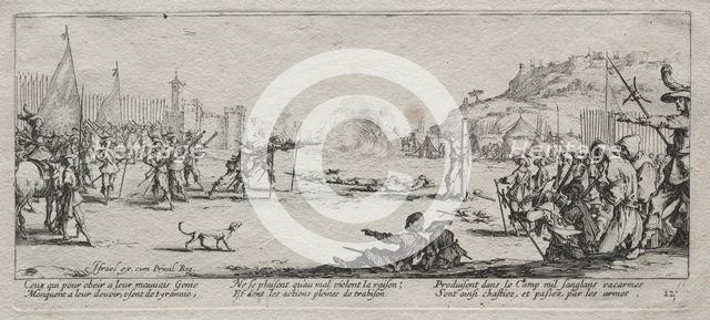 The Large Miseries of War: The Firing Squad, 1633. Creator: Jacques Callot (French, 1592-1635).