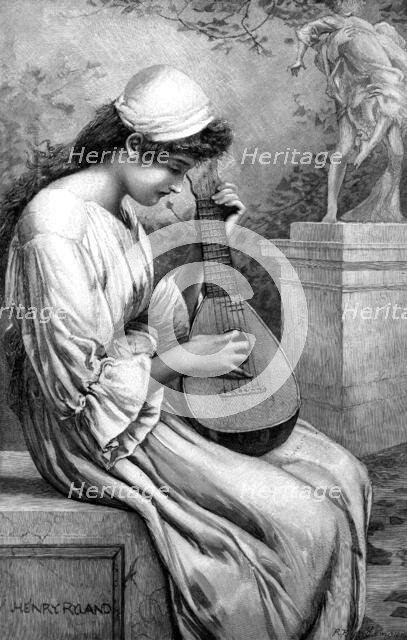 Love Song - by Henry Ryland, 1898. Creator: Franz Hanfstaengl.