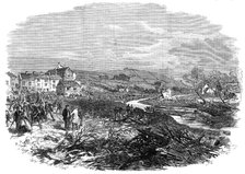 The village of Bradfield, near Sheffield, scene of the late floods...by our special artist, 1864. Creator: Unknown.