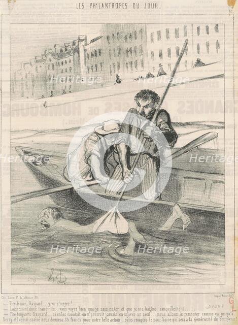 Tire ferme, Gaspard ... y va s'neyer ..., 19th century. Creator: Honore Daumier.