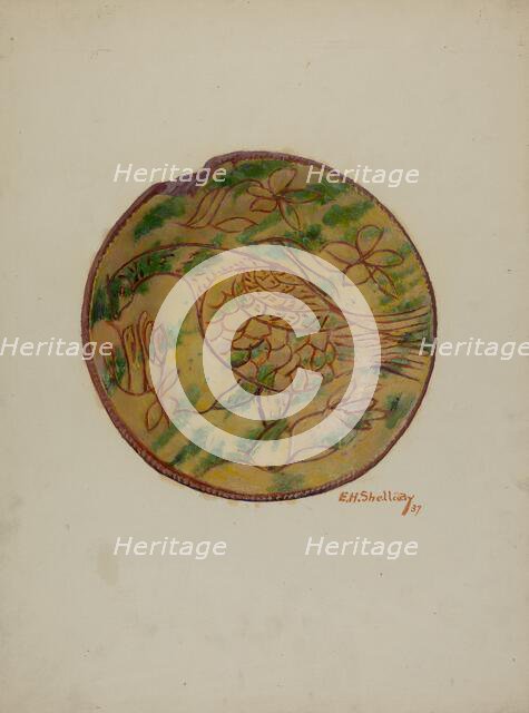 Pa. German Plate, 1937. Creator: Eugene Shellady.