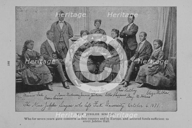 Fisk jubilee singers : Who for seven years gave concerts in this country and in Europe..., 1902. Creator: Unknown.