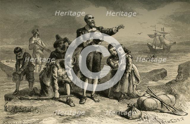 'Landing of the Pilgrims', (1877). Creator: Albert Bobbett.