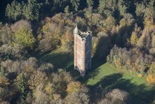 King Alfred's Tower, commemorative tower, built 1766, in Stourhead park, Somerset, 2017. Creator: Damian Grady.