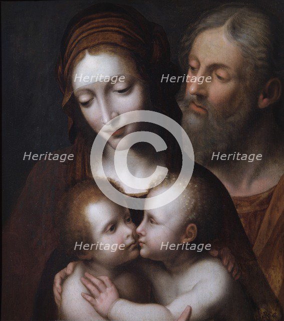 'The Holy Family with the infant St John', 16th century. Artist: Follower of Bernardino Luini.