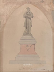 Pedestal Design for the Seventh Regiment Memorial in Central Park, ca. 1868. Creator: Jacob Wrey Mould.