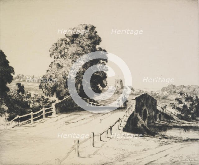 A Suffolk bridge,  1930s. Creator: Martin Hardie.