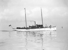 The steam yacht 'Sheilah', 1911. Creator: Kirk & Sons of Cowes.