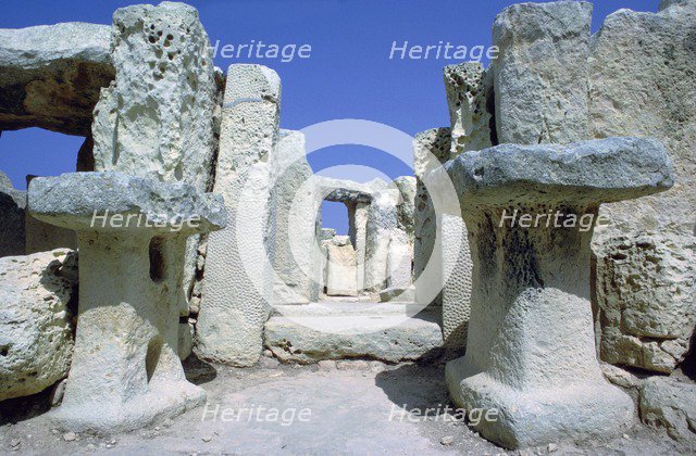 Hagar Qim temple on Malta. (c.3000 BC) Artist: Unknown