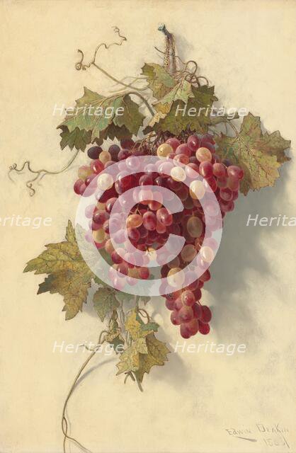 Grapes Against White Wall, 1883. Creator: Edwin Deakin.
