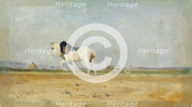 A Plow Horse in a Field, 1870/1874. Creator: Stanislas Lepine.