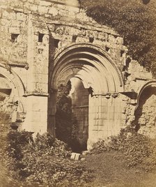 Rievaulx Abbey. Doorway of the Refectory, 1850s. Creator: Joseph Cundall.