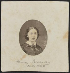 Albumen portrait of Fanny Seward mounted on paper, ca. 1860. Creator: Unknown.
