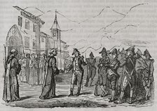 Gaspar Melchor de Jovellanos is handed over for his custody in the monastery, 1801, (1851).  Creator: Unknown.