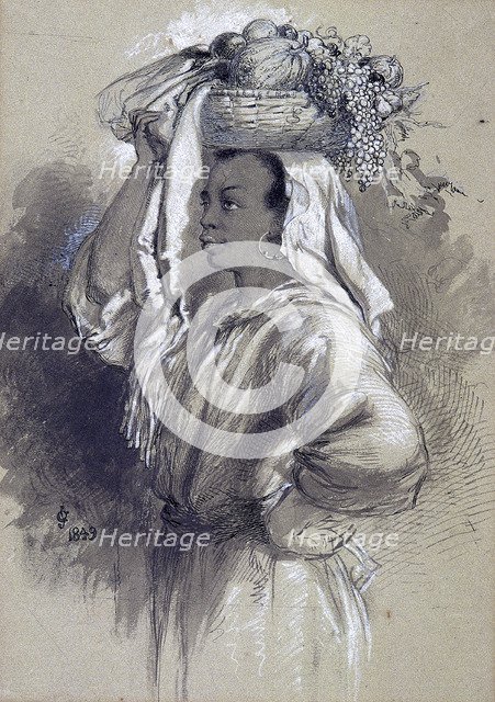 'Girl with Fruit', 1849. Artist: Sir John Gilbert