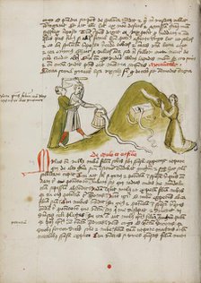 A Woman in Prayer and a Snake on a Nearby Hillock: A Man Trying to..., third quarter of 15th cent. Creator: Unknown.