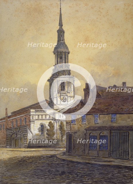 St Leonard's Church, Shoreditch, London, c1815. Artist: William Pearson