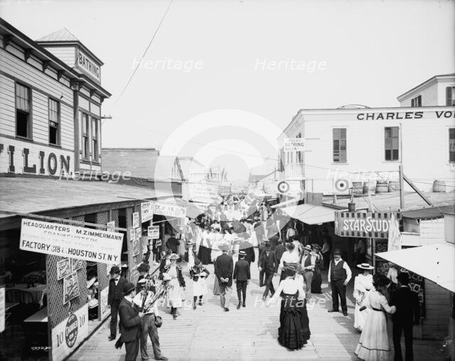 The Bowery, looking east, Rockaway, N.Y., between 1900 and 1910. Creator: Unknown.