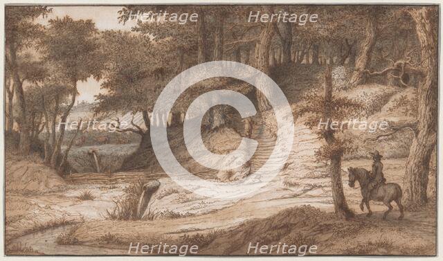 Horseman and Hunter in the Woods of Doorwerth, Near Arnhem, c.1670. Creator: Lambert Doomer.
