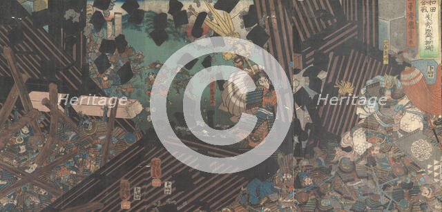 Album of Fifteen Triptychs of Famous Battlescenes, 19th century. Creator: Utagawa Kuniyoshi.