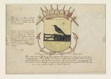 Coat of arms of Van Dorth and of Admiral Jacob Willekens and an empty coat of arms, 1623-1699. Creator: Anon.