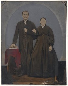 Portrait of standing couple, 1860s-1880s. Creator: Unknown.