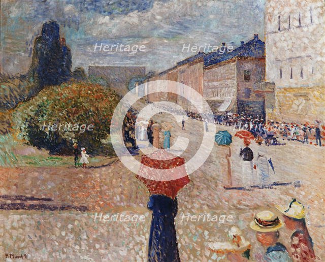 Spring Day on Karl Johan Street. Artist: Munch, Edvard (1863-1944)