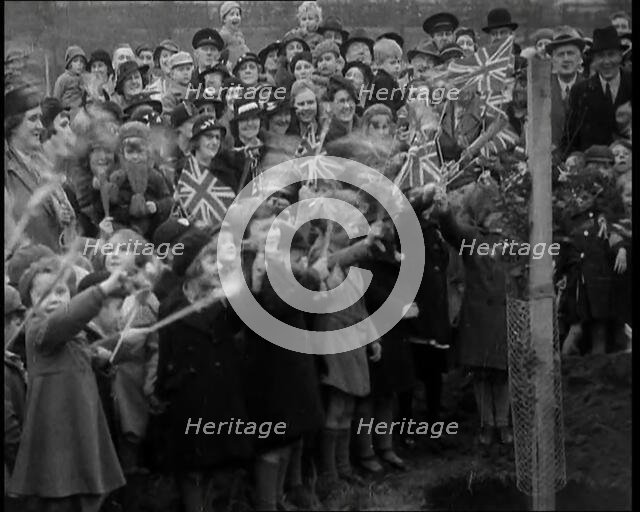 Children Waving Union Jack Flags , 1936. Creator: British Pathe Ltd.