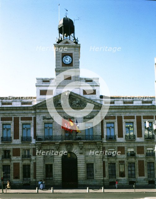 Royal House of the Post Office in the Puerta del Sol, headquarters of the autonomous region, old …