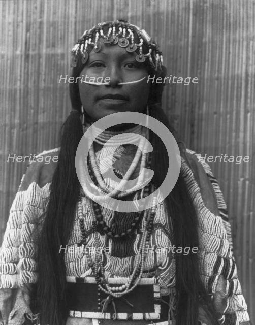 Wishham (i.e., Wishram) girl, c1910. Creator: Edward Sheriff Curtis.
