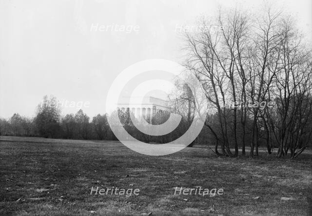 Lincoln Memorial Through Foliage of Potomac Park, 1917. Creator: Harris & Ewing.