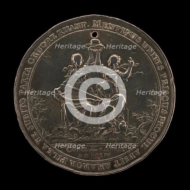 Peace with Holland [obverse], 1654. Creator: Sebastian Dadler.