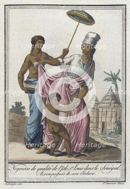 Costumes de Différents Pays, 'Negresse de Qualité de l'Isle St. Louis dans le Sénégal..., c1797. Creator: Jacques Grasset de Saint-Sauveur.