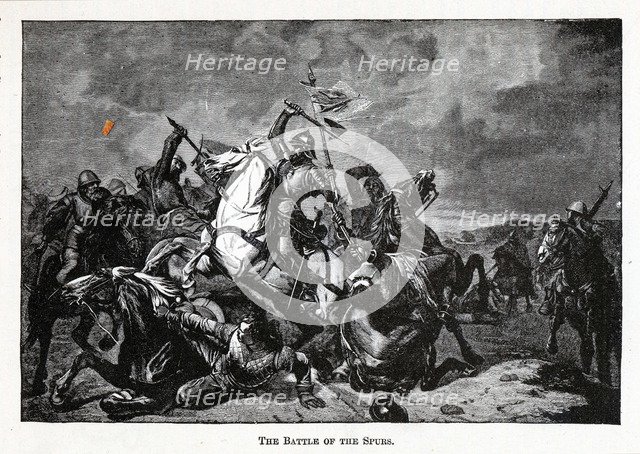 The Battle of the Spurs, 1882. Artist: Anonymous  
